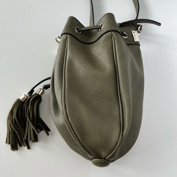 Guess 1981 Drawstring Bucket Bag in Olive Green - Picture 5 of 12